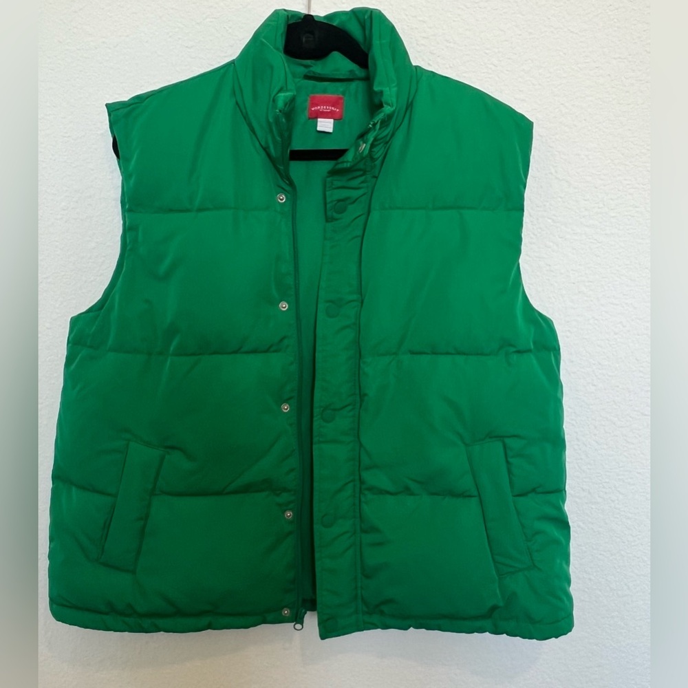 Target Wondershop Green Puffer Vest Women’s Size Large Lightweight Quilted